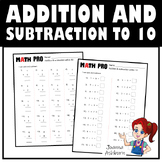 Mixed Addition and Subtraction to 10 Horizontal and Vertic