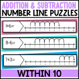 Addition and Subtraction within 10 Number Line Puzzles