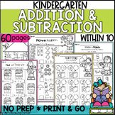 Addition and Subtraction within 10 Worksheets Kindergarten
