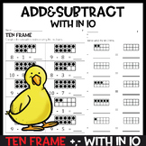 Addition and Subtraction within 10 with Ten Frame Pictures