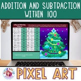Addition and Subtraction within 100 Christmas Math Pixel Art