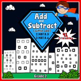 Addition and Subtraction within 100 - Superhero Themed Wor