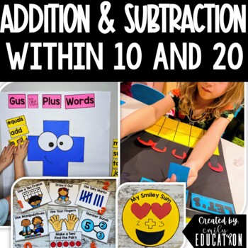 Preview of Addition and Subtraction within 20 10 Word Problems Worksheets Fact Families