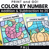Addition and Subtraction within 20 Color by Number Workshe