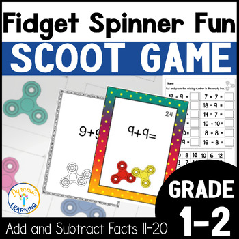 Preview of Addition and Subtraction within 20 Fidget Fun Scoot Math Game Worksheets