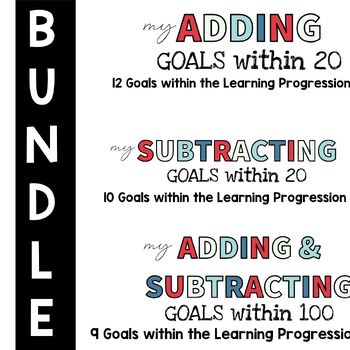 Preview of Addition and Subtraction within 20 and 100 Learning Goals Progression Bundle