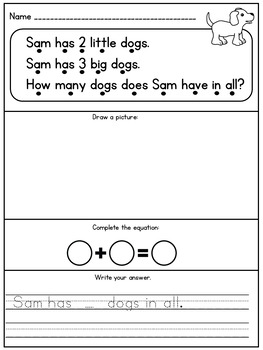 kindergarten word problems kindergarten story problems by danas