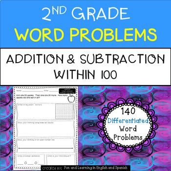 Preview of 2nd Grade Word Problems - Add & Subtract (w/ digital option) - Distance Learning
