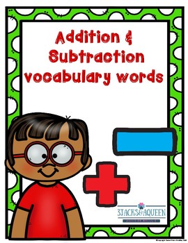 Addition And Subtraction Key Words Anchor Chart