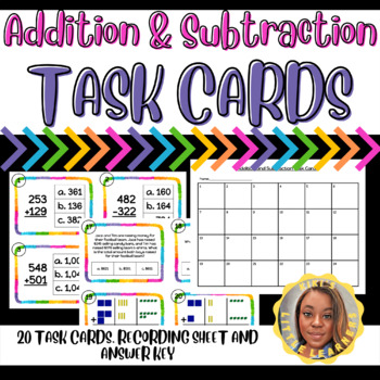 Preview of Addition and Subtractions Task Cards (Using Place Value)