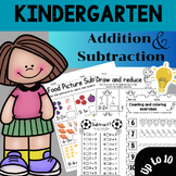 Addition and subtraction and coloring worksheets.