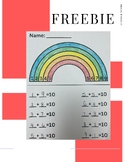 Freebie! Rainbow tens coloring page!
