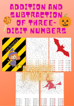 Preview of Halloween addition and subtraction of three-digit numbers