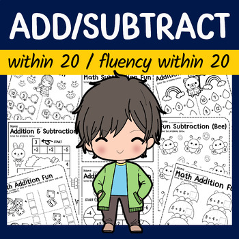 Preview of Fluently Add And Subtract Within 20 Worksheets
