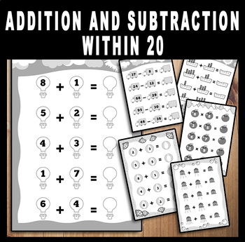 Preview of Addition and subtraction within 20 worksheets -