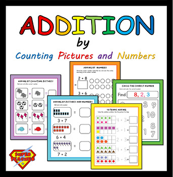 Preview of Addition by Numbers and Pictures Sheets CVC - NO PREP