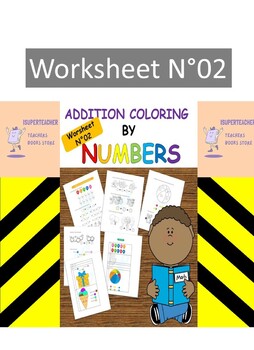 Preview of Addition coloring by numbers - worksheet 02- color by code addition puzzles 