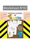 Addition coloring by numbers - worksheet 02- color by code