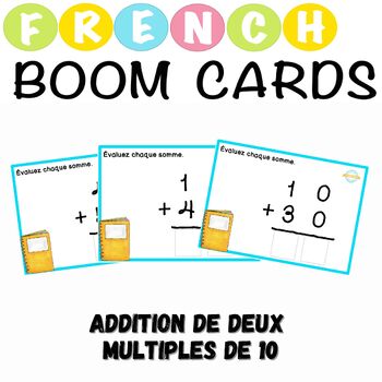 Preview of Addition de deux multiples de 10 French Boom Cards