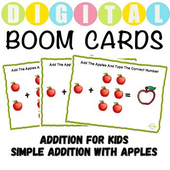Preview of Addition for kids Simple Addition with Apples