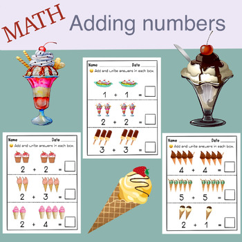 Preview of Math addition ( ice cream theme )
