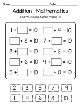 Addition making 10 worksheets by SAIMAI Enjoy Class | TpT