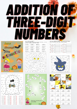 Preview of Halloween addition of three-digit numbers