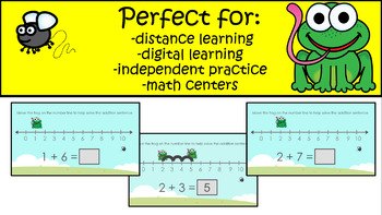 Preview of Addition on a Number Line within 10 Google Slides for Distance Learning 