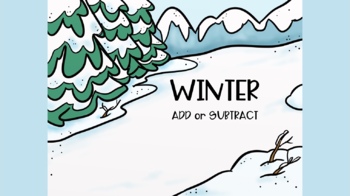 Preview of Winter Addition or Subtraction Differentiated Practice Seesaw Slides