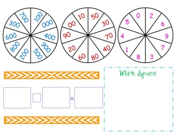 Preview of Addition or Subtraction Spinners/Game