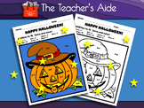Addition practice 1-10 plus add color. Fall or Halloween!