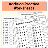 Addition practice worksheets (20 worksheets)