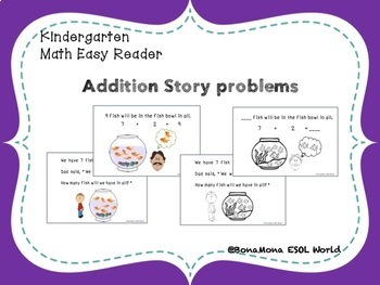 Preview of Kindergarten addition word problems- Math Easy Reader