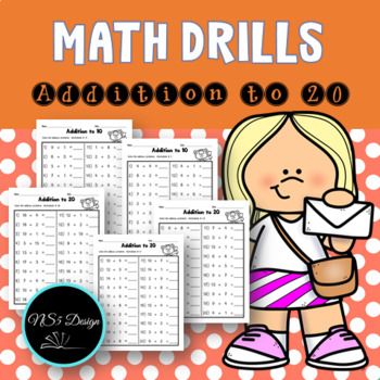 Preview of Addition to 10 / Addition to 20 / Math Drills / Math Fluency Drills