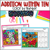 Addition to 10 Color by Number Math Worksheets - Color by 