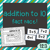 Addition to 10 Fact Race Game