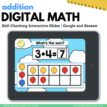 Preview of Addition to 10 Google Seesaw Math Task Cards