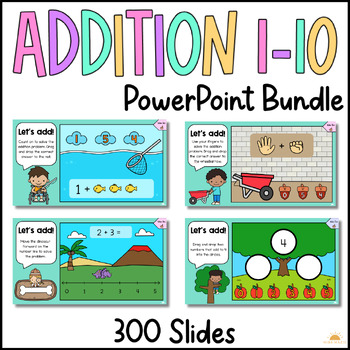 Preview of Addition to 10 Kindergarten Bundle Digital Math Lessons Daily Math Slides