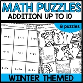 Addition to 10 Math Puzzles - Winter Themed