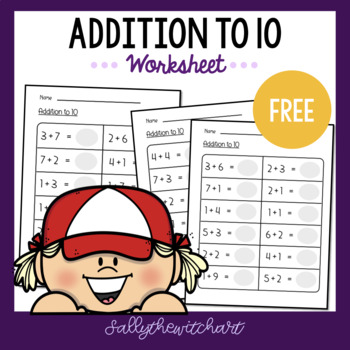 Preview of Addition to 10 - Math Worksheets (FREE)
