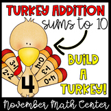 Thanksgiving Math Center- Addition to 10