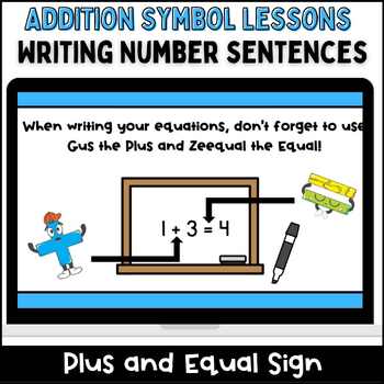 Preview of Addition to 10 Plus & Equal Sign No Prep Teaching Slides, Lessons Plans, Games