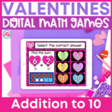 Addition to 10 Valentine's Day Math Game for Distance Lear