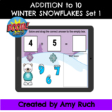 Digital Boom Cards: Addition to 10 Winter Snowflake Theme