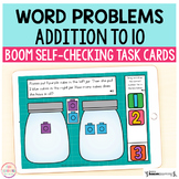 Addition to 10 Word Problems Boom Cards™ | Digital Task Cards