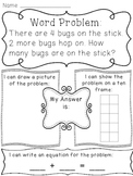 Addition to 10 Word Problems Worksheets (Adding within 10 