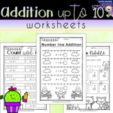 Addition to 10 Worksheets that include, riddles, numberlin