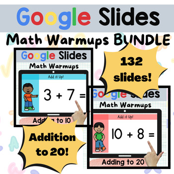 Preview of Addition to 10 and 20 Google Slides Math Facts Bundle