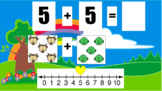 Addition to 10 on the Number line! Billy Goats Gruff Themed!