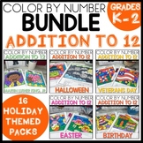 Addition to 12 Color by Number Math Coloring Worksheets BU